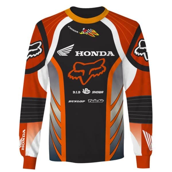 Honda racing gear, Honda orange motocross, Honda custom mx jersey